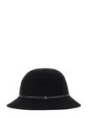Helen Kaminski Wool Bucket Hat With Leather Trim In Black
