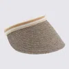 Helen Kaminski Open Top Woven Hat With Contrast Trim In Neutral