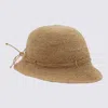 Helen Kaminski Wide Brim Woven Texture Casual Hat In Brown