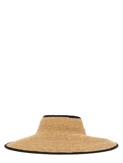 Helen Kaminski Wide Brim Straw Hat Adjustable Tie In Neutral