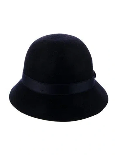 Pre-owned Helen Kaminski Cashmere Bucket Hat In Blue