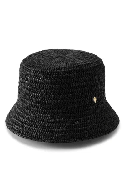 Helen Kaminski Chaturi Raffia Crochet Bucket Hat In Black