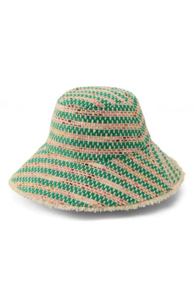 Helen Kaminski Cintia Bouclé Stripe Bucket Hat In Green