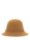 Helen Kaminski Leather-trimmed Wool Bucket Hat With Soft Crown In Brown