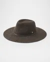 Helen Kaminski Claude Leather-trim Wool Felt Fedora In Brown