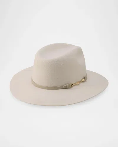 Helen Kaminski Claude Wool Felt Fedora In Winter Whi