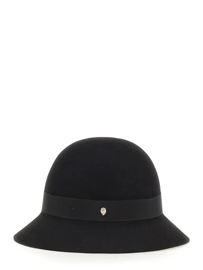 Helen Kaminski Etta Wide Brim Hat With Ribbon Detail In Black