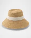Helen Kaminski Clover Raffia Cloche Bucket Hat In Neutral
