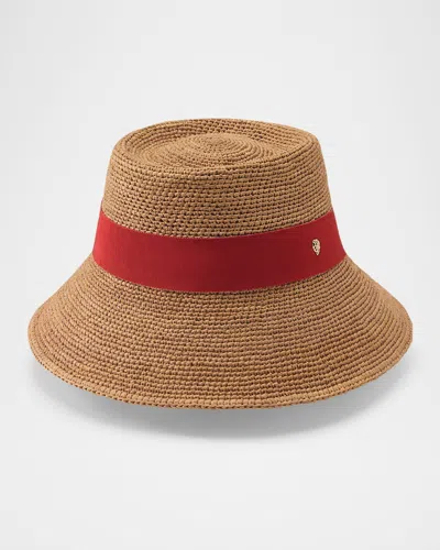 Helen Kaminski Clover Raffia Cloche Bucket Hat In Brown