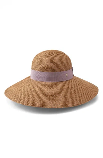 Helen Kaminski Cori Raffia Sun Hat In Nougat/ Lavender Fog