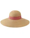 Helen Kaminski Braided Raffia Sun Hat With Grosgrain Bow