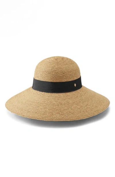 Helen Kaminski Cori Raffia Large Brim Floppy Hat In Natural/ Black