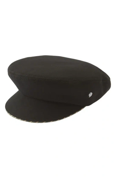 Helen Kaminski Cotton Baker Boy Cap In Black/ Black