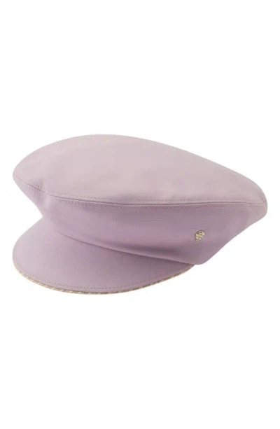 Helen Kaminski Cotton Baker Boy Cap In Lavender/ Oat