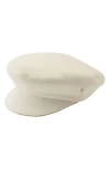 Helen Kaminski Cotton Baker Boy Cap In Off White/ Oat