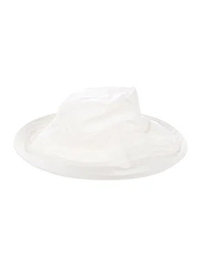 Pre-owned Helen Kaminski Cotton Wide Brim Sunhat In White
