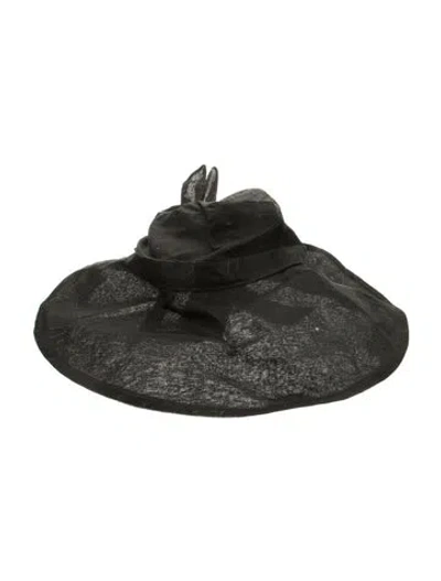 Pre-owned Helen Kaminski Cotton Wide Brimmed  Hat W/tags In Black