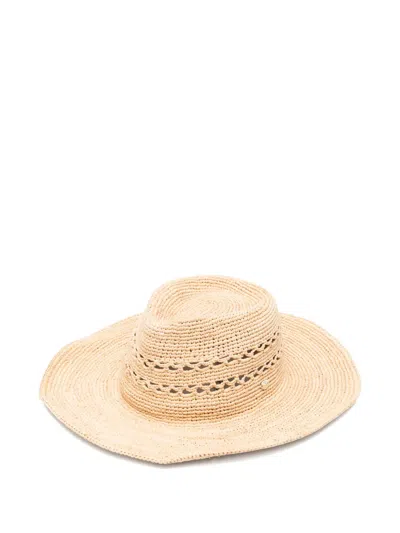 Helen Kaminski Crochet-knit Wide-brim Hat In Neutral