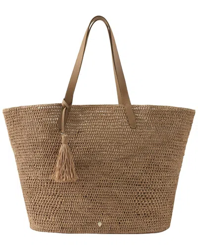 Helen Kaminski Dana Raffia & Leather Bag In Brown