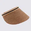 Helen Kaminski Bianca 12 Striped Raffia Visor Hat In Brown