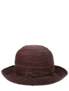 Helen Kaminski Dark Brown Woven Breton Hat In Brown