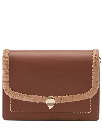 Helen Kaminski Dauphine Raffia & Leather Crossbody In Brown