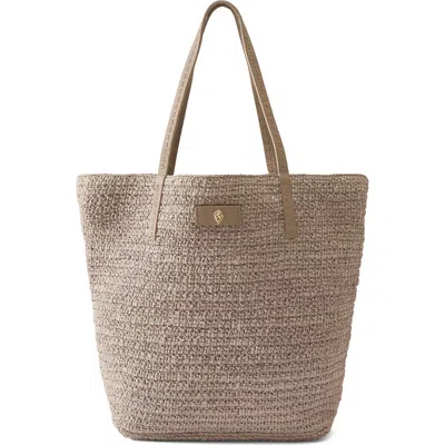 Helen Kaminski Davoletta Raffia Crochet Small Tote Bag In Eclipse Melange/grey