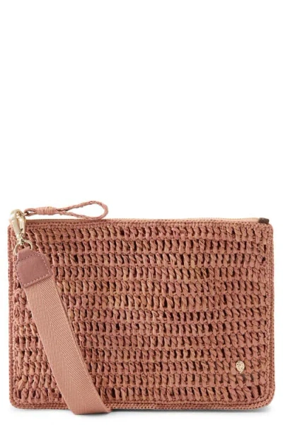 Helen Kaminski Dayani Crochet Raffia Clutch In Brown
