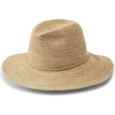 Helen Kaminski Desmonda Packable Raffia Crochet Fedora In Brown