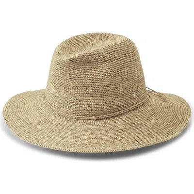 Helen Kaminski Desmonda Packable Raffia Crochet Fedora In Brown