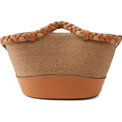 Helen Kaminski Duna Woven Raffia Tote Bag In Nougat/sunset