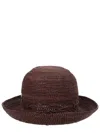 Helen Kaminski Dark Brown Woven Breton Hat In Black