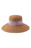Helen Kaminski Easton Raffia Sun Hat In Nougat/ Lavender Fog