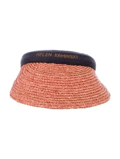 Pre-owned Helen Kaminski Embroidered Straw Hat In Brown