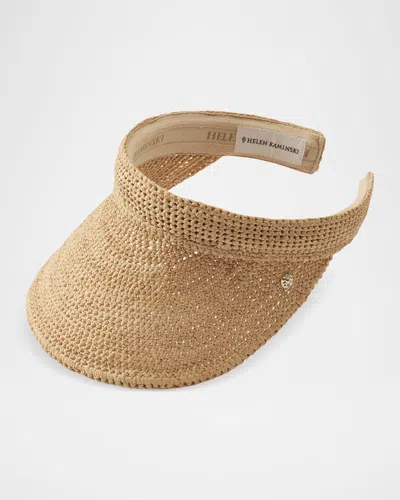 Helen Kaminski Erin Raffia Visor In Brown