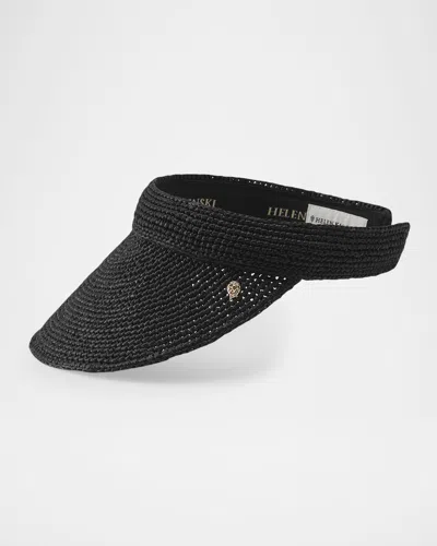 Helen Kaminski Erin Raffia Visor In Black