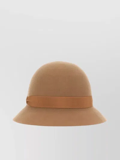 Helen Kaminski "etta" Bow Ribbon Wide Brim Hat In Brown