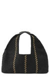 Helen Kaminski Euphoria Raffia Tote In Charcoal/natural