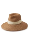 Helen Kaminski Easton Raffia Structured Hat In Nougat/ Cream