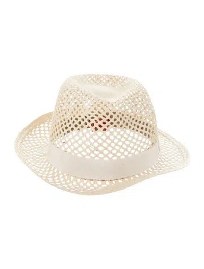 Pre-owned Helen Kaminski Fedora Hat In Neutral