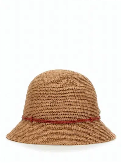Helen Kaminski Finely Woven Raffia Bucket Hat In Brown