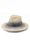 Helen Kaminski Gradient Straw Fedora With Chin Strap In Marine