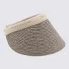 Helen Kaminski Open Top Woven Hat With Curved Brim In Brown