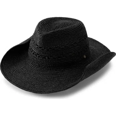 Helen Kaminski Gwen Raffia Cowboy Hat In Black