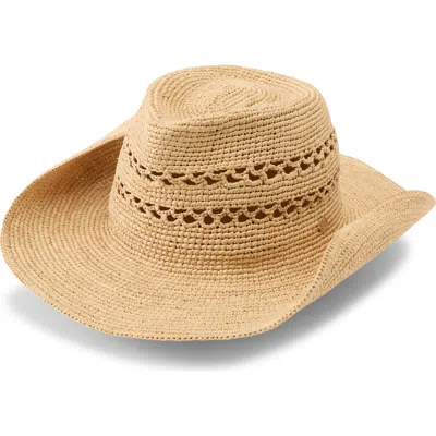 Helen Kaminski Gwen Raffia Cowboy Hat In Brown