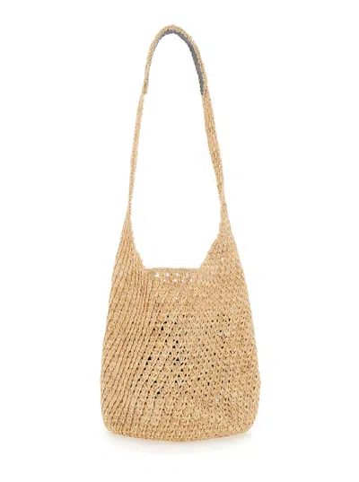 Helen Kaminski Handbag Lani Raffia Crochet Sac With Natural Raffia Handles In Neutral