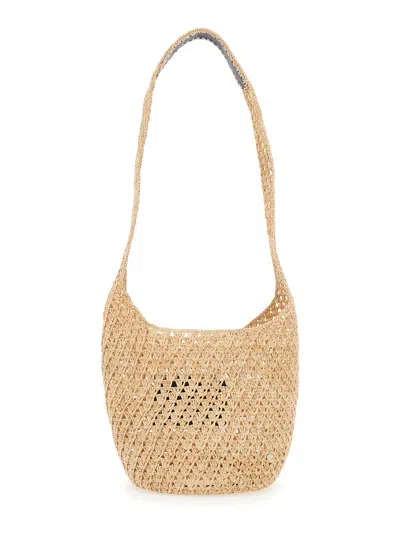 Helen Kaminski Handbag Lani Raffia Crochet Small Sac Beige In Raffia Women In Metallic