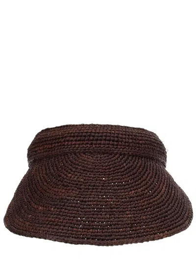 Helen Kaminski Erin Raffia Visor In Brown