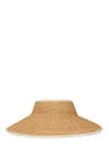 Helen Kaminski Wide-brimmed Raffia Visor Hat With Adjustable Tie Closure In Beige