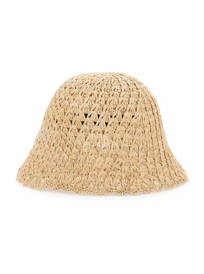Helen Kaminski Hat Rio Raffia Crochet Cloche Beige With Cloche Design In Raffia Women In Brown